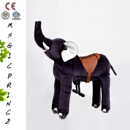 Manufacture Child Plush Toys Ride On Horse On The Wheels from Dalian China, Walking Elaphant