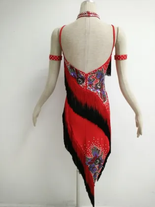 Red latin ballroom skirts