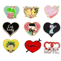 Custom Glitter Powder Heart Shape Hard Enamel Emblem