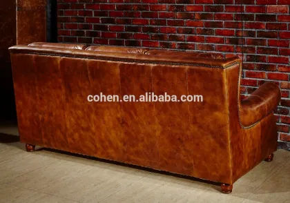 high end vintage leather sofa S118