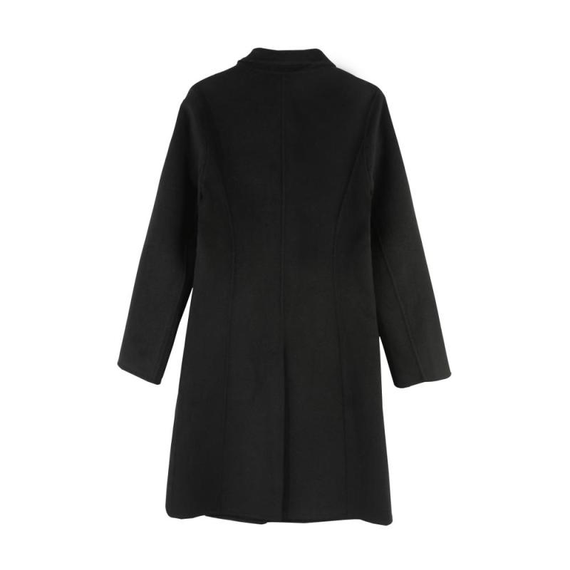 Woolen Coat with a Suit Collar and Pockets