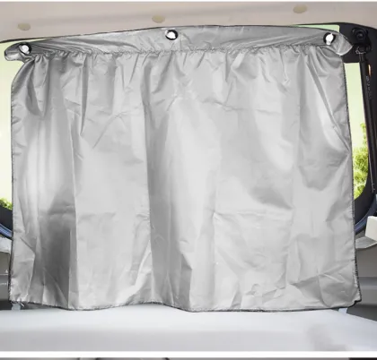 Wholesale 4pcs Double Layer Foldable Black Silver Car Window Curtains Sunshade