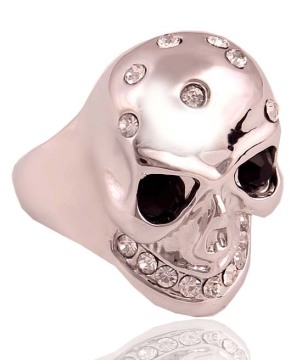 Skull Rings with Black Diamond Eye