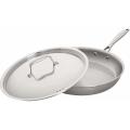 Stainless steel frying pan with composite structure