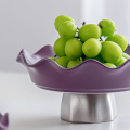 Purple Ceramic Dessert Stand Set Frutero Luxury Fruit Display Stand Nordic Porcelain Fruit Bowl