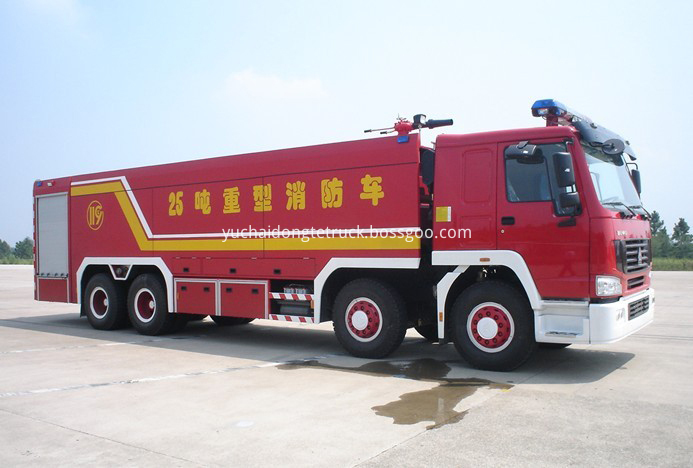 25T HOWO water tanker and foam fire truck