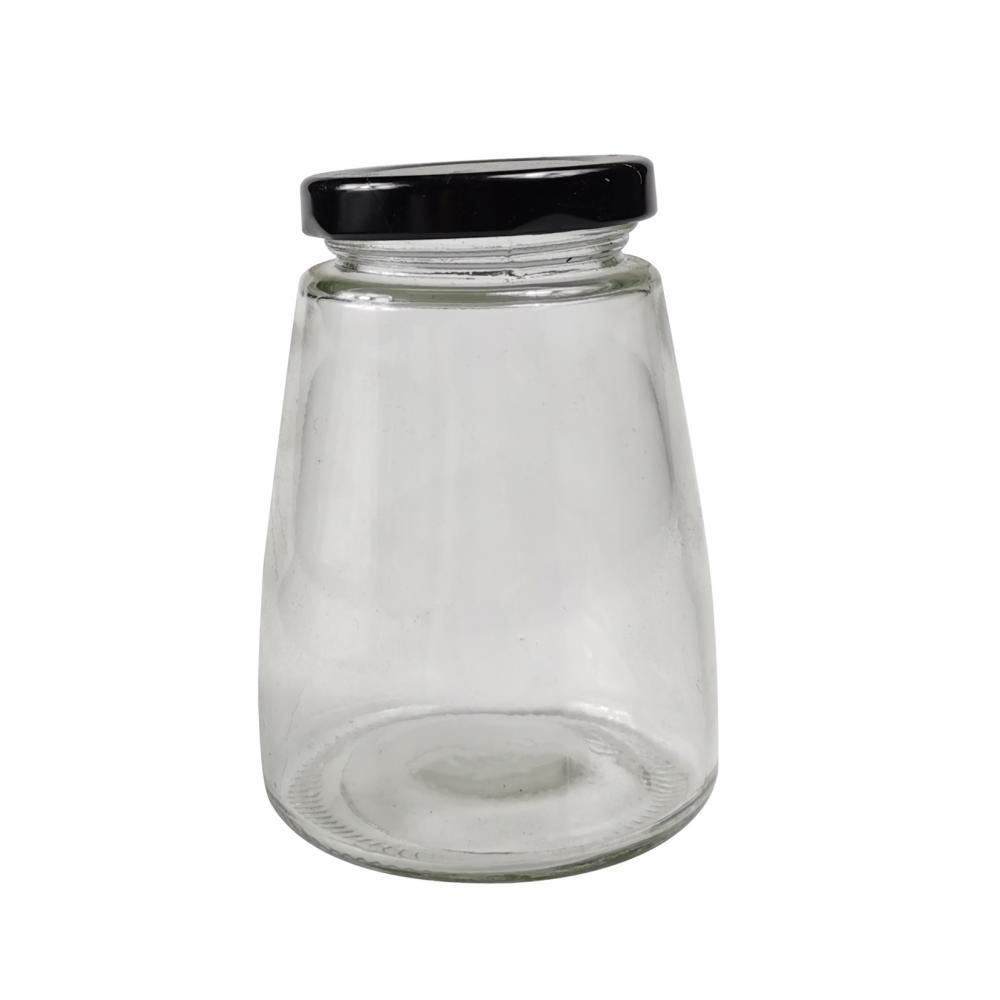 Botella de vidrio de reciclaje de nidos de alimentos con hojalata hermética
