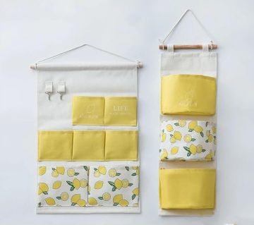 No-Drill Wall Hanging Pouch Fabric Storage Organizer