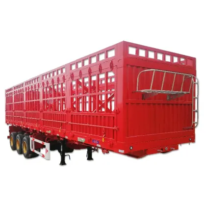 Tri-Axle Livestock & Farm Cargo Carrier Stake Truck Utility Semi Trailers