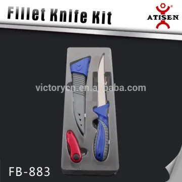 Fishing Kit 6" Fillet Knife Folding Scissors With Sharpener
