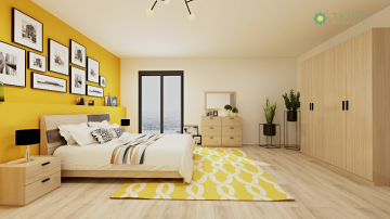Combinazione rettangolare blocco camera da letto noce chiaro