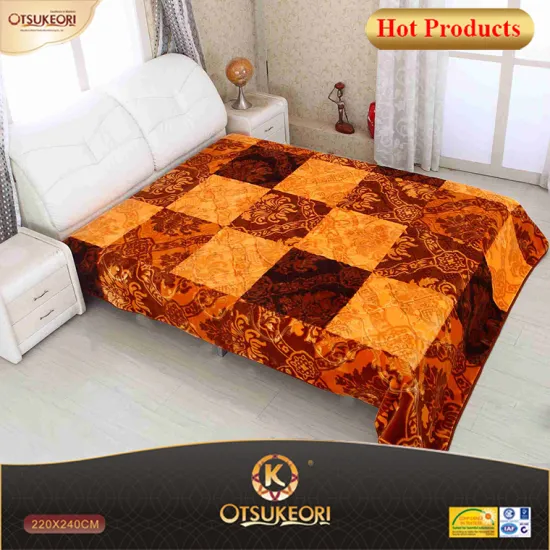 The gradient plaid blanket and printed and embossed blanket from wholesale blanket China.