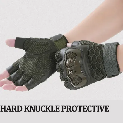 SONVICE Half Finger Heavy Duty Hard Knuckle Gloves: Combat, Motorcycle, Climbing, Tactical & Shooting Gear