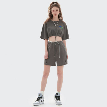 Niestandardowy skrócony dres w stylu streetwear dla kobiet online