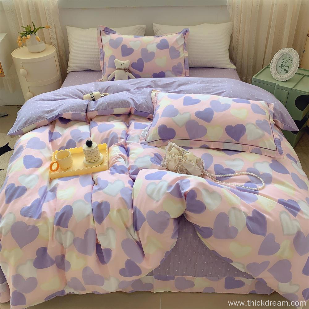 Romantic Houses bed sheet cover bedding pillowcase set