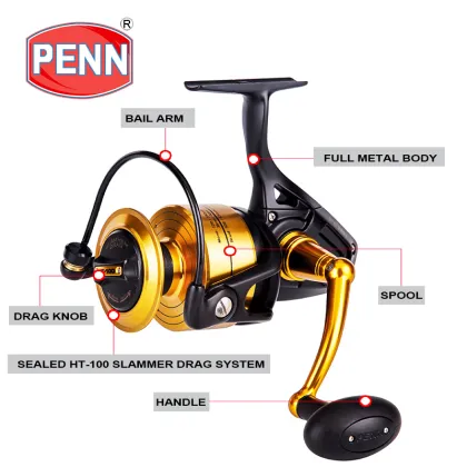 PENN SPINFISHER V SSV 3500-10500 Saltwater Aluminum CNC Power Tool Handle Full Metal Body Spinning Reel