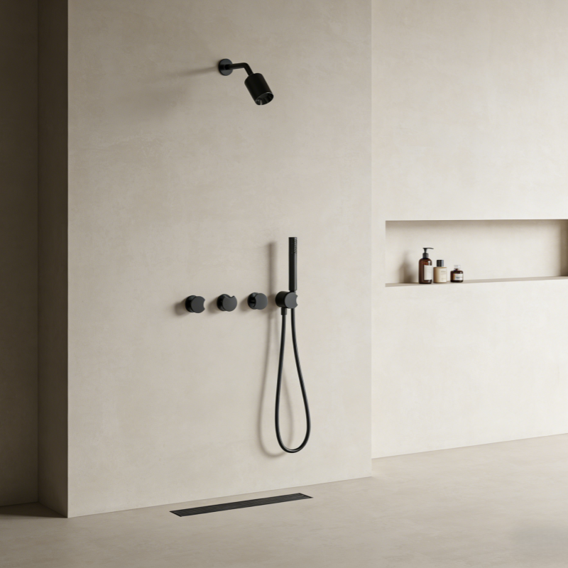 black concealed shower set