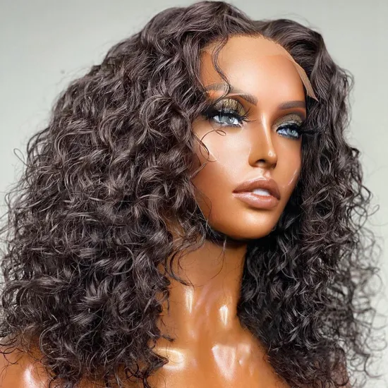 Deep Curly Wave Bob Wig Short Human Hair Hd Full Lace Front Wig Raw Brazilian Virgin Human Hair Lace Frontal Wig For Black Women
