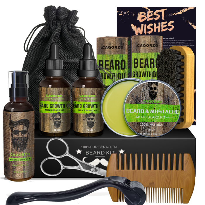 Kit de crescimento de barba do conjunto de 9 peças para homens