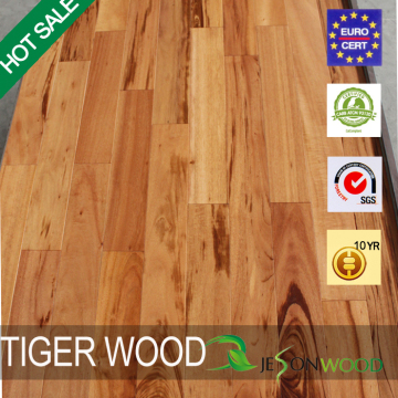 Solid Tigerwood hardwood flooring flat surface UV finished/unfinished