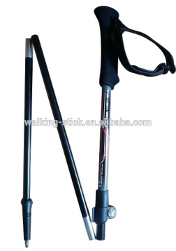 TUV/GS approved EVA grip telescopic aluminium 7075 folding walking sticks/trekking poles/hiking stick with fast lock system