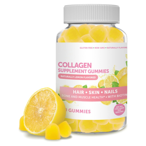 Gummies de colagen cu îngrijirea pielii de creștere a părului biotină