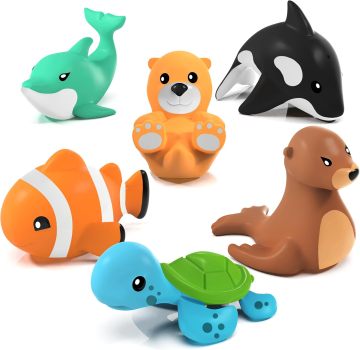 Sealed Bath Toys Set Soft Squeeze Floaters