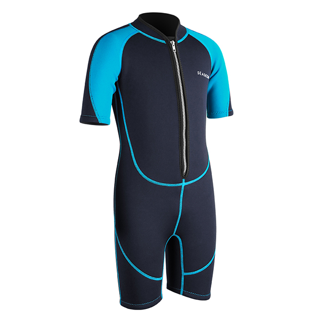 Seaskin Boy&#39;s Surfing Surfing Front Zip Shorty Wetsuit