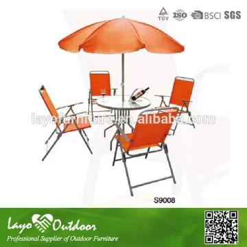 Nature Style Patio Furniture Umbrella Table and Chair with Armrest
