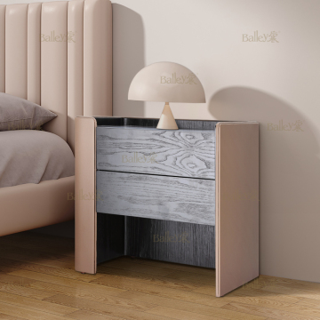 Pequeño estilo italiano 2 cajones a mediados de siglo de madera moderna de madera de madera nocturna