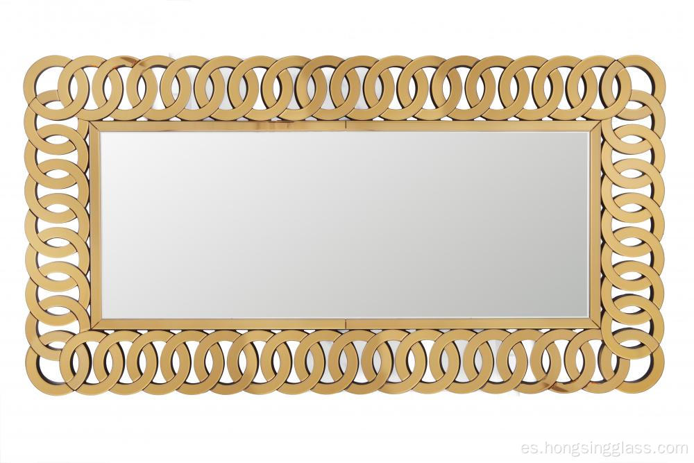 Espejo de espejo de color marrón té espejo mdf espejo