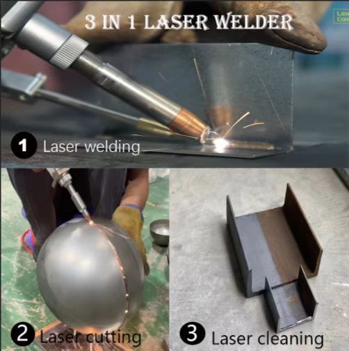 3 IN 1 Multi-function Hand Held Fiber Laser Welding Cutting Cleaning Machine - 1-2KW Manufacture