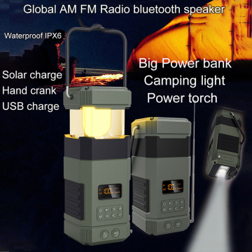 AM FM Radio Bluetooth Speaker con luce da campeggio