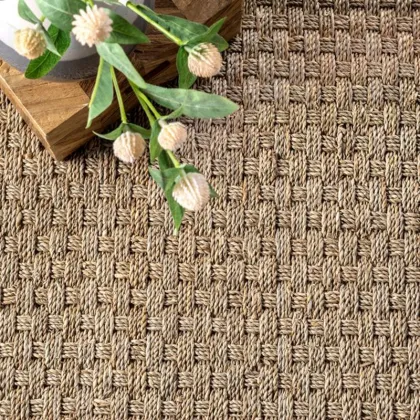 Natural seagrass fiber area rugs for living room