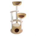 Natural Wood Cat Tree Tower Luxury Indoor Cat Scratcher 1 Level Condo Simple Pet Furniture Eco Friendly Design Christmas