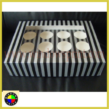 New Arrival Black White Stripe Cupcake Box