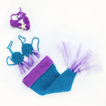 Wholesale Newborn Photo Props: Mermaid Costume & Girls' Clothing Sets for Studio Photography