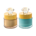 5G 10g plástico vacío acrígrico color oro personalizado metálico diamante cosmético jarro de oro gorra de oro