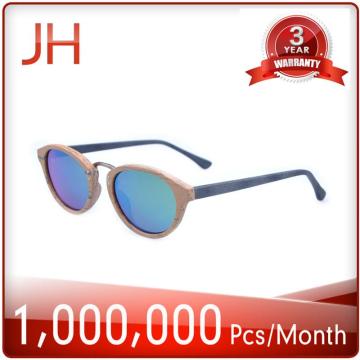 Colorful bamboo&wooden temple PC or nylon frame handmade wooden sunglasses with spring hinge