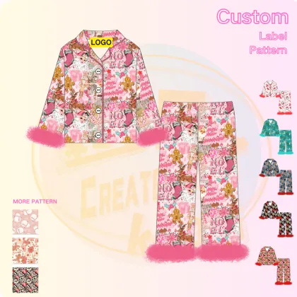 Custom Children Girls Christmas Clothing Set - Boutique Outfit for Kids