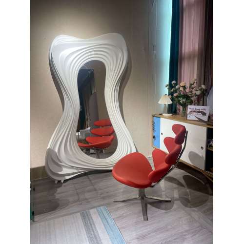 Modern White Pure Plaster Lager Floor Length Mirror