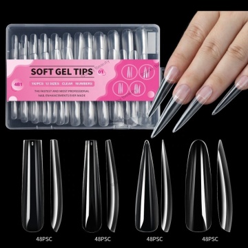 Custom Private Label Packaging Box for 4-in-1 Japanese New 3D Design Sharp False Nails Gel Extensions