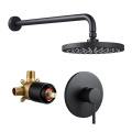 Ensemble de robinet de douche de pluie noire moderne