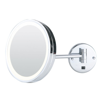 Round fogless bathroom mirror with lights