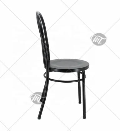 Vintage Black Metal Bentwood Stack Thonet Cafe Chair for Wedding Events and Dining Room