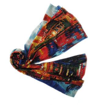 2015 new season Fashion Oil painting style printing wool lady scarf