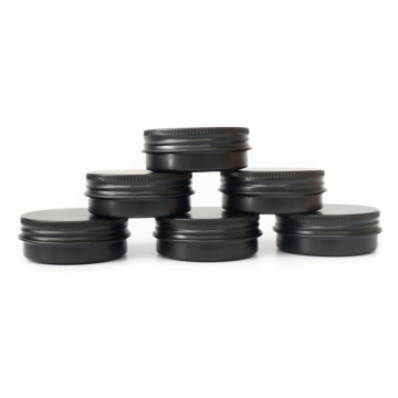 Travel-Friendly Matte Black 30ml 1oz Aluminum Cosmetic Jar