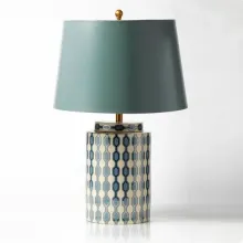 Elegante lámpara de mesa LED E27 con diseño de cerámica china