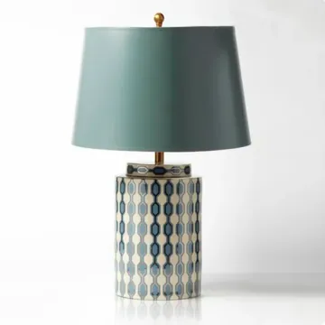 Elegante lámpara de mesa LED E27 con diseño de cerámica china