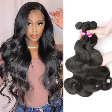Natural Color Brazilian Body Wave Human Hair Bundles Remy Hair Weave Weft Extensions Black